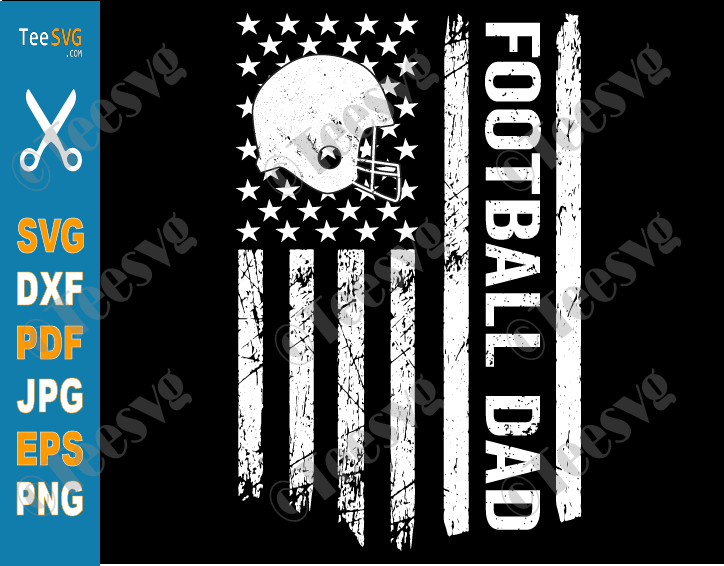 Football Dad SVG PNG File US American Flag American Football Helmet  Father's Day Footbal Vintage Shirts Sublimation for Cricut, Teesvg